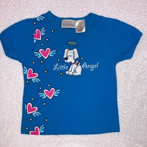 Vintage Basic editions little angel dog heart short sleeve tee 7/8